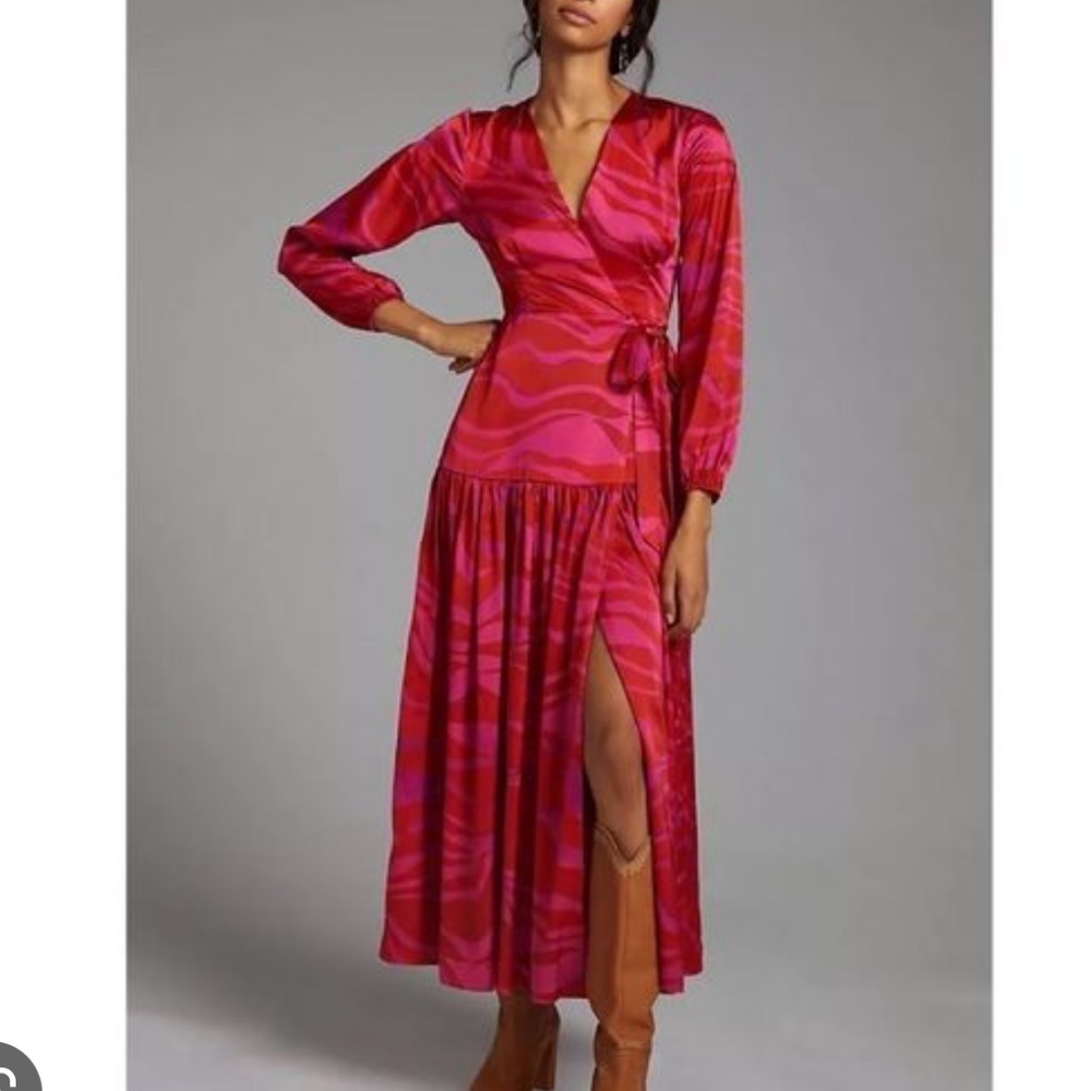 Hutch drop waist wrap dress size S nwot